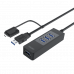 USB3.0 四口集線器＋OTG 轉換插頭 . 											